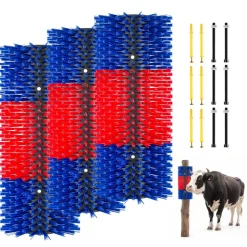 VEVOR Livestock Scratching Brush, 3PCS Goat Scratcher Brush Post with 12 Screws, 16.9