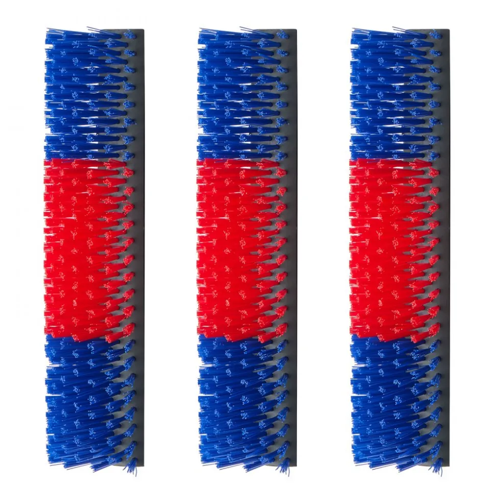 VEVOR Livestock Scratching Brush, 3PCS Goat Scratcher Brush Post with 12 Screws, 16.9" x 7.5" Cow Scratcher for Back Itch Relief, Massage Grooming Scratch Tool for Horse Cattle Sheep Pig, Blue & Red