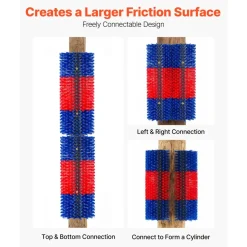 VEVOR Livestock Scratching Brush, 3PCS Goat Scratcher Brush Post with 12 Screws, 16.9