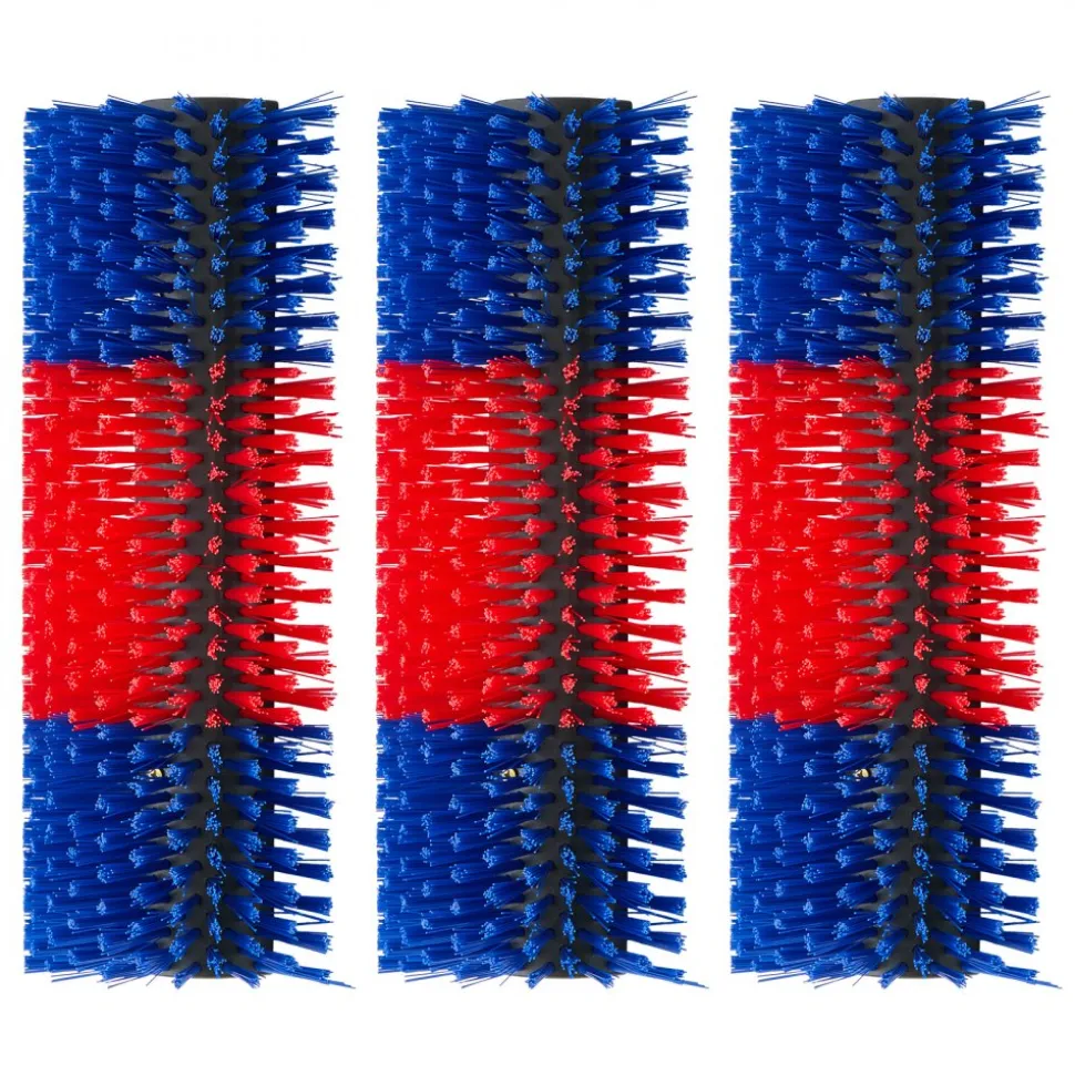 VEVOR Livestock Scratching Brush, 3PCS Goat Scratcher Brush Post with 12 Screws, 16.9" x 7.5" Cow Scratcher for Back Itch Relief, Massage Grooming Scratch Tool for Horse Cattle Sheep Pig, Blue & Red