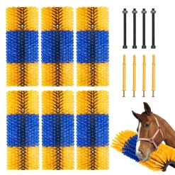 VEVOR Livestock Scratching Brush, 1PC Goat Scratcher Brush Post with 4 Screws, 16.9