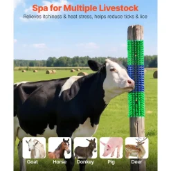 VEVOR Livestock Scratching Brush, 1PC Goat Scratcher Brush Post with 4 Screws, 16.9