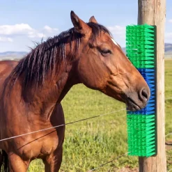 VEVOR Livestock Scratching Brush, 1PC Goat Scratcher Brush Post with 4 Screws, 16.9