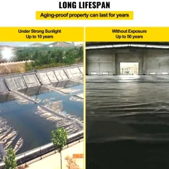 VEVOR LLDPE Pond Liner 20x25 ft, Pond Liner 20 Mil, Fish Pond Liners for Waterfall, Pond and Fish Ponds