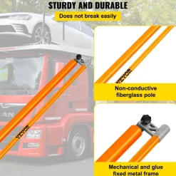VEVOR Load Height Measuring Stick, 15' Sturdy Fiberglass Truck Height Stick with Adjustable Pole, Non-conductive Truck Height Measuring Stick with Carrying Bag, Height Stick for Trucks, Car Haulers