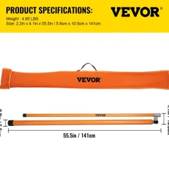 VEVOR Load Height Measuring Stick, 20' Sturdy Fiberglass Truck Height Stick with Adjustable Pole, Non-conductive Truck Height Measuring Stick with Carrying Bag, Height Stick for Trucks, Car Haulers