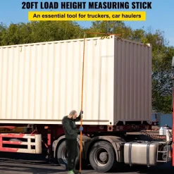 VEVOR Load Height Measuring Stick, 20' Sturdy Fiberglass Truck Height Stick with Adjustable Pole, Non-conductive Truck Height Measuring Stick with Carrying Bag, Height Stick for Trucks, Car Haulers