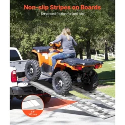 VEVOR Loading Ramps, 2 Pcs 94 x 15 in, Durable Aluminum and Heavy-Duty Trailer Ramp Set with 16 Anti-Slip Plates, 6000 Lbs Combined Capacity, for Carts, Farm Tractors, ATVs, Lawn Mowers, Motorcycles