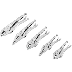 VEVOR Locking Pliers Set 5-Piece Pliers Tool Set Nickel-Plated Carbon Steel, Hand Tools for DIY & Home Use, 5