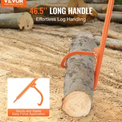 VEVOR Log Peavey, 46.5 in, Metal Handle Log Lifter, Heavy Duty Log Roller with Max 19 in Opening, Rust-Resistant Log Jack Cant Hook, Felling Log Roller Tool for Rolling, Raising, Turning Logs