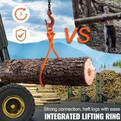 VEVOR Log Skidding Tongs, 32 inch 2 Claw Log Lifting Tongs, Heavy Duty Steel Lumber Skidding Tongs, 1543 lbs/700 kg Loading Capacity, Log Lifting, Handling, Dragging & Carrying Tool