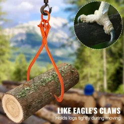 VEVOR Log Skidding Tongs, 32 inch 2 Claw Log Lifting Tongs, Heavy Duty Steel Lumber Skidding Tongs, 1543 lbs/700 kg Loading Capacity, Log Lifting, Handling, Dragging & Carrying Tool