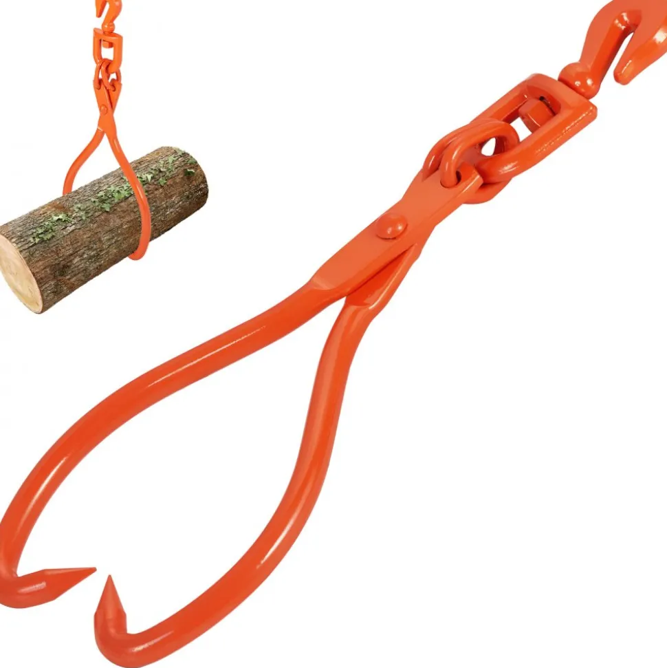 VEVOR Log Skidding Tongs, 18 inch 2 Claw Log Lifting Tongs, Heavy Duty Rotating Steel Lumber Skidding Tongs, 772 lbs/350 kg Loading Capacity, Log Lifting, Handling, Dragging & Carrying Tool