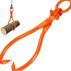 VEVOR Log Skidding Tongs, 18 inch 2 Claw Log Lifting Tongs, Heavy Duty Steel Lumber Skidding Tongs, 772 lbs/350 kg Loading Capacity, Log Lifting, Handling, Dragging & Carrying Tool