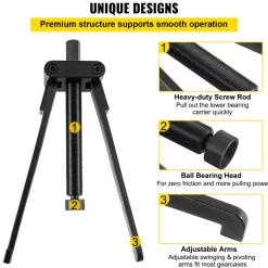 VEVOR Lower Bearing Carrier Puller, Compatible with Yamaha, Johnson, Evinrude, Honda, Mercury, Robust Steel Marine Lower Bearing Puller with Adjustable Arms, Works for Lower Carrier Bearing Removing