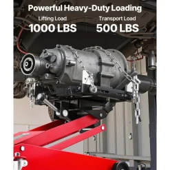VEVOR Low Profile Floor Jack, 2200 lbs / 1 Ton Lifting Capacity Telescoping Transmission Floor Jack, 7.28-27.6 in Lifting Height, Flexible 360° Swivel wheels, Heavy-Duty Lift Hoist for Garage/Shop