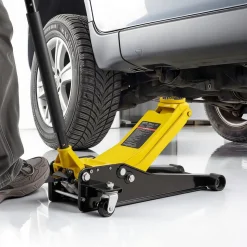 VEVOR Low Profile Floor Jack, 3 Ton (6614 lbs) Capacity, Steel Racing Floor Jack with Dual Pistons Quick Lift Pump & SUV Adapter, Hydraulic Trolley Car Lift for Sports Cars, Lifting Range 2.95"-19.7"