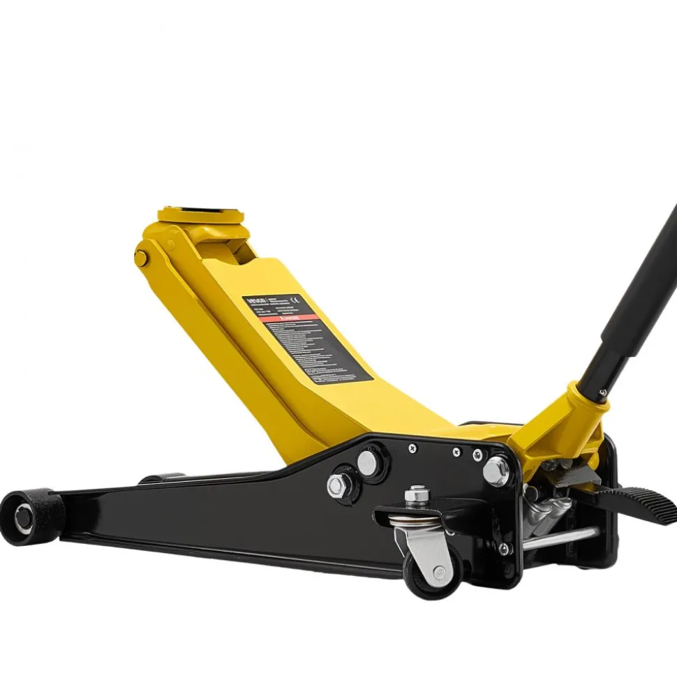VEVOR Low Profile Floor Jack, 3 Ton (6614 lbs) Capacity, Steel Racing Floor Jack with Dual Pistons Quick Lift Pump & SUV Adapter, Hydraulic Trolley Car Lift for Sports Cars, Lifting Range 2.95"-19.7"