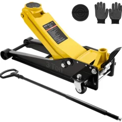 VEVOR Low Profile Floor Jack, 3 Ton (6614 lbs) Capacity, Steel Racing Floor Jack with Dual Pistons Quick Lift Pump & SUV Adapter, Hydraulic Trolley Car Lift for Sports Cars, Lifting Range 2.95