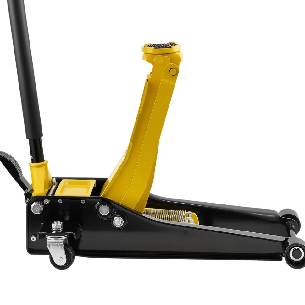 VEVOR Low Profile Floor Jack, 3 Ton (6614 lbs) Capacity, Steel Racing Floor Jack with Dual Pistons Quick Lift Pump & SUV Adapter, Hydraulic Trolley Car Lift for Sports Cars, Lifting Range 2.95"-19.7"