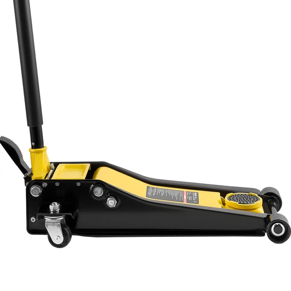 VEVOR Low Profile Floor Jack, 3 Ton (6614 lbs) Capacity, Steel Racing Floor Jack with Dual Pistons Quick Lift Pump & SUV Adapter, Hydraulic Trolley Car Lift for Sports Cars, Lifting Range 2.95"-19.7"