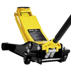 VEVOR Low Profile Floor Jack, 2 Ton (4400 lbs) Capacity, Steel Racing Floor Jack with Dual Pistons Quick Lift Pump, Hydraulic Trolley Car Lift for Sports Cars, Sedans, Lifting Range 2.95-19.9 Inches