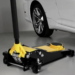 VEVOR Low Profile Floor Jack, 2 Ton (4400 lbs) Capacity, Steel Racing Floor Jack with Dual Pistons Quick Lift Pump, Hydraulic Trolley Car Lift for Sports Cars, Sedans, Lifting Range 2.95-19.9 Inches