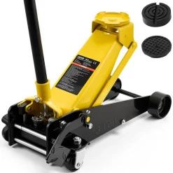 VEVOR Low Profile Floor Jack, 3 Ton (6614 lbs) Capacity, Steel Racing Floor Jack with Single Piston Quick Lift Pump & Foot Pedal, Hydraulic Trolley Car Lift for SUVs, Pickups, Lifting Range 5.1