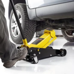 VEVOR Low Profile Floor Jack, 3 Ton (6614 lbs) Capacity, Steel Racing Floor Jack with Single Piston Quick Lift Pump & Foot Pedal, Hydraulic Trolley Car Lift for SUVs, Pickups, Lifting Range 5.1