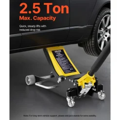 VEVOR Low Profile Floor Jack, 2.5 Ton (5500 lbs) Capacity, Aluminum & Steel Racing Floor Jack with Dual Pistons Quick Lift Pump, Hydraulic Trolley Car Lift for Compact SUVs, Lifting Range 3.74-18.7 in