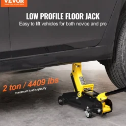 VEVOR Low Profile Floor Jack 2 Ton (4400 lbs), Heavy Duty Iron Hydraulic Racing Floor Jack, Hydraulic Car Jack, Single Piston Quick Lift Pump, 4.9