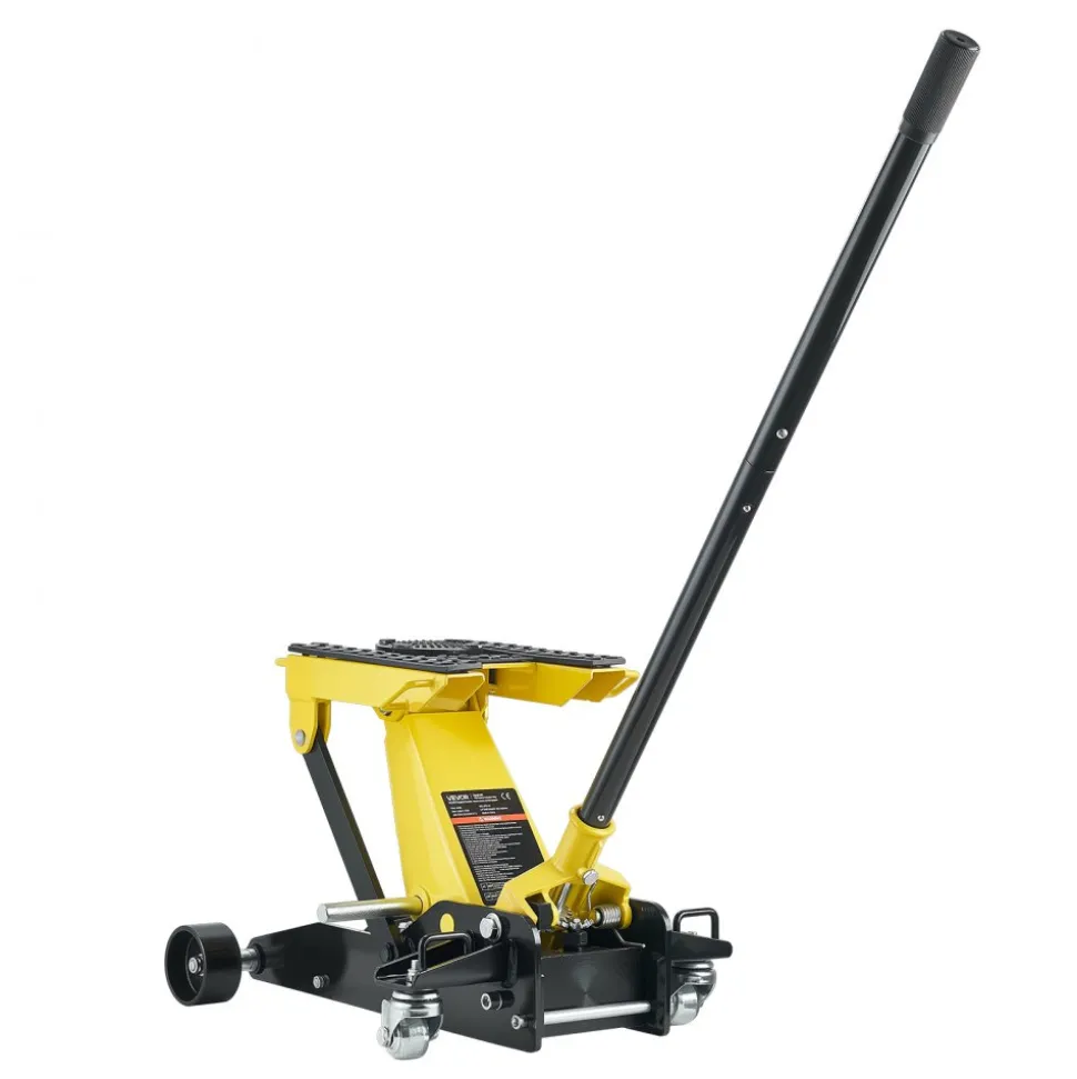 VEVOR Low Profile Floor Jack, 2 Ton (4409 lbs) Capacity, Steel Racing Floor Jack with Single Piston Quick Lift Pump, Hydraulic Trolley Car Lift for Cars, Motorcycles, ATVs, Lifting Range 5.7"-17"