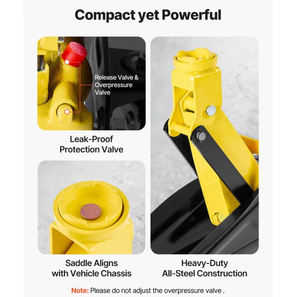 VEVOR Low Profile Floor Jack, 2 Ton (4400 lbs) Capacity, Steel Racing Floor Jack with Stands, Single Piston Quick Lift Pump, Hydraulic Trolley Car Lift for Compact SUVs, Lifting Range 5.1-12.2 Inches