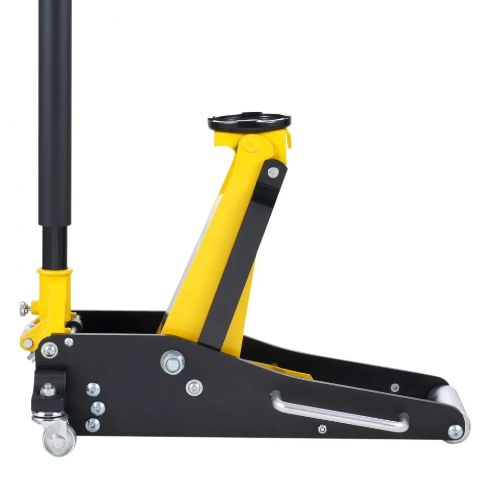 VEVOR Low Profile Floor Jack 2 Ton (4400 lbs) , Heavy Duty Aluminum Hydraulic Racing Floor Jack, Hydraulic Car Jack, Dual Piston Quick Lift Pump, 3.2"-14.6" Height Lifting Range (Yellow)