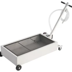 VEVOR Low Profile Oil Drain Pan, 20 Gallon Capacity, Rolling Oil Drain Pan with Electric Pump, 7.2 ft Hose & T Folding Handle, Leak-proof & Corrosion-resistant, Fit for Cars, SUVs, Trucks, ATVs, White