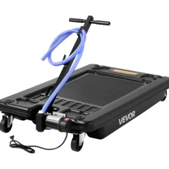 VEVOR Low Profile Oil Drain Pan, 17 Gallon Capacity, Rolling Oil Drain Pan with Electric Pump, 7.2 ft Hose & T Folding Handle, Leak-proof & Corrosion-resistant, Fit for Cars, SUVs, Trucks, ATVs, Black