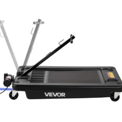 VEVOR Low Profile Oil Drain Pan, 17 Gallon Capacity, Rolling Oil Drain Pan with Electric Pump, 7.2 ft Hose & T Folding Handle, Leak-proof & Corrosion-resistant, Fit for Cars, SUVs, Trucks, ATVs, Black