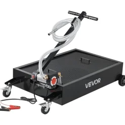 VEVOR Low Profile Oil Drain Pan, 15 Gallon Capacity, Rolling Oil Drain Pan with Electric Pump & 7.2 ft Hose, Leak-proof & Corrosion-resistant, Fit for Cars, SUVs, Trucks, Motorcycles, ATVs, Metal