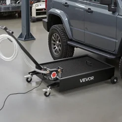 VEVOR Low Profile Oil Drain Pan, 15 Gallon Capacity, Rolling Oil Drain Pan with Electric Pump & 7.2 ft Hose, Leak-proof & Corrosion-resistant, Fit for Cars, SUVs, Trucks, Motorcycles, ATVs, Metal