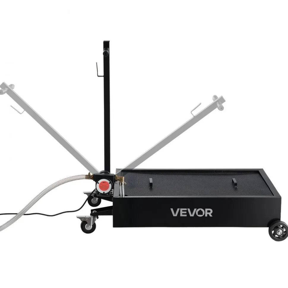 VEVOR Low Profile Oil Drain Pan, 15 Gallon Capacity, Rolling Oil Drain Pan with Electric Pump & 7.2 ft Hose, Leak-proof & Corrosion-resistant, Fit for Cars, SUVs, Trucks, Motorcycles, ATVs, Metal