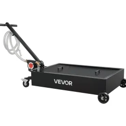 VEVOR Low Profile Oil Drain Pan, 15 Gallon Capacity, Rolling Oil Drain Pan with Electric Pump & 7.2 ft Hose, Leak-proof & Corrosion-resistant, Fit for Cars, SUVs, Trucks, Motorcycles, ATVs, Metal