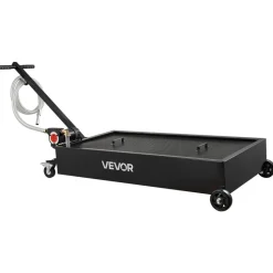VEVOR Low Profile Oil Drain Pan, 20 Gallon Capacity, Rolling Oil Drain Pan with Electric Pump & 7.2 ft Hose, Leak-proof & Corrosion-resistant, Fit for Cars, SUVs, Trucks, Motorcycles, ATVs, Metal