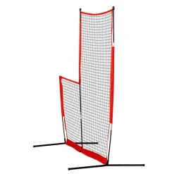VEVOR L Screen Baseball for Batting Cage, 7x7 ft Baseball & Softball Safety Screen, Body Protector Portable Batting Screen with Carry Bag & Ground Stakes, Baseball Pitching Net for Pitchers Protection