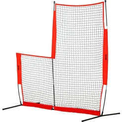 VEVOR L Screen Baseball for Batting Cage, 7x7 ft Baseball & Softball Safety Screen, Body Protector Portable Batting Screen with Carry Bag & Ground Stakes, Baseball Pitching Net for Pitchers Protection