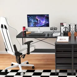 VEVOR L-Shaped Computer Desk, 59-inch Reversible Corner Gaming Desk with Drawers & Storage Shelves, Modern Stylish PC Table Sturdy Work Workstation for Home Office - Easy to Assembly