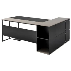 VEVOR L-Shaped Executive Desk, Large Modern Office Table with Drawers & Storage Cabinet, Heavy Duty Wooden Executive Table with CPU Stand, 350 LBS Load Capacity, Easy Assembly, for Work Study Writing