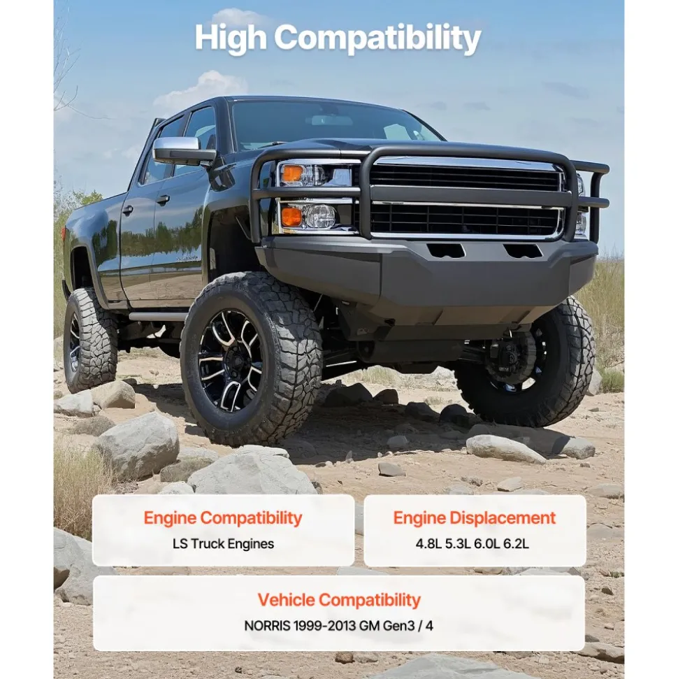 VEVOR LS Truck Cam Kit, 5-Piece Set, Includes Pushrods Springs & Seals, Compatible with 1999-2013 GM Gen3/4 Norris Trucks, Fits 4.8L, 5.3L, 6.0L ,6.2L Engines, OE 12625437 SP011-16