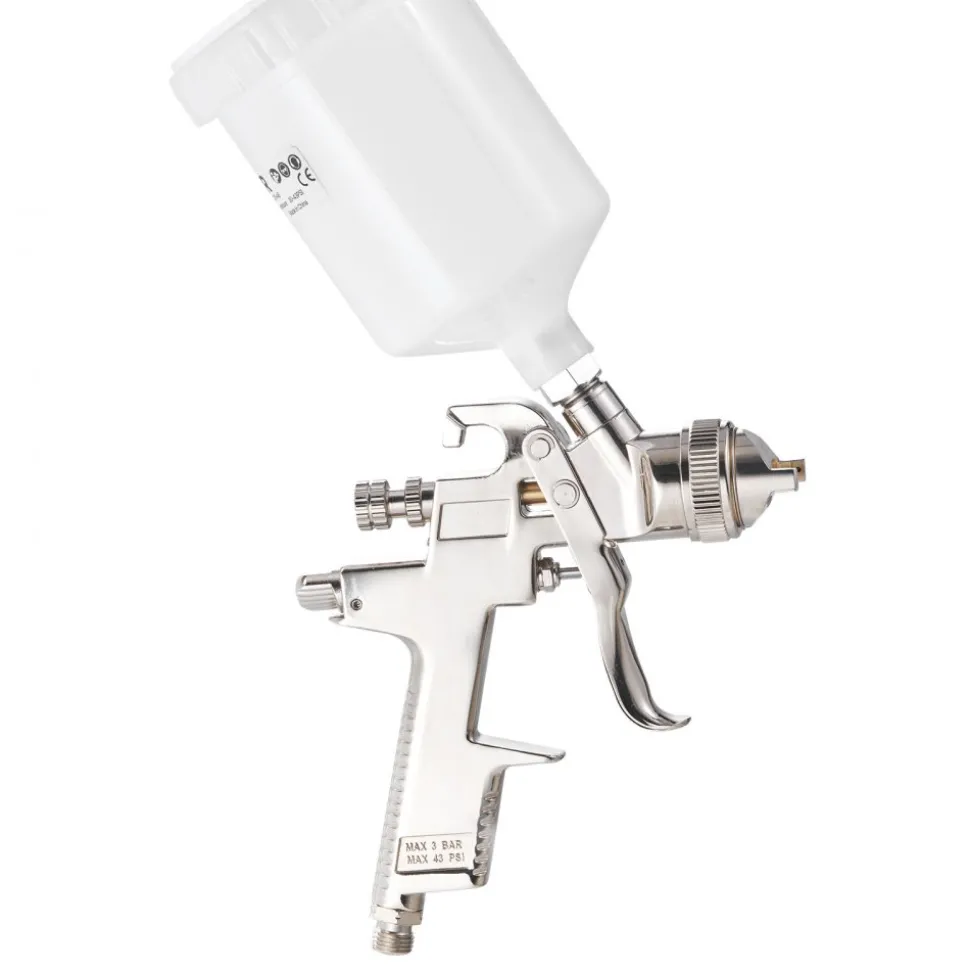 VEVOR LVLP Air Spray Gun, Gravity Feed Paint Sprayer Gun with 3 Nozzles (1.3/1.4/1.7mm), 600ml Capacity Automotive Paint Sprayer with Air Regulator for Furniture, Car Painting, Home Improvement