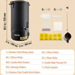 VEVOR 10 L Wax Melter for Candle Making, Extra Large Electric Wax Melting Pot, with Easy Pour Spout and 9-level Temp Control, Easy Clean for Candle Soap Cream Beauty Bulk Production Business or Home