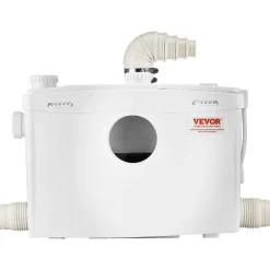 VEVOR Macerator Pump, 1200W, 48 GPM Flow, 33 ft/10 m Head, Macerator Sewerage Toilet Pump with 4 Water Inlets, Waste Water Disposal Upflush Machine for Toilet, Basement, Shower, Sink, Laundry, Bathtub